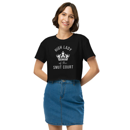 High Lady of the Smut Court Crop Top | Bookish Crown Graphic Tee - Spinsterly Co