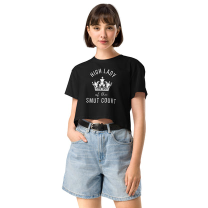 High Lady of the Smut Court Crop Top | Bookish Crown Graphic Tee - Spinsterly Co