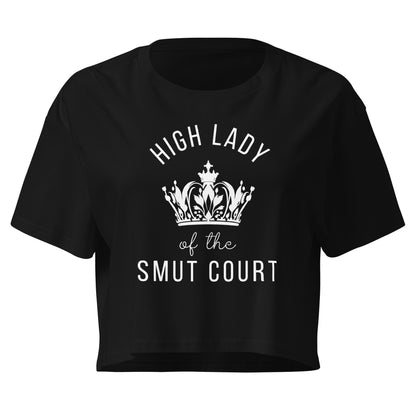 High Lady of the Smut Court Crop Top | Bookish Crown Graphic Tee - Spinsterly Co
