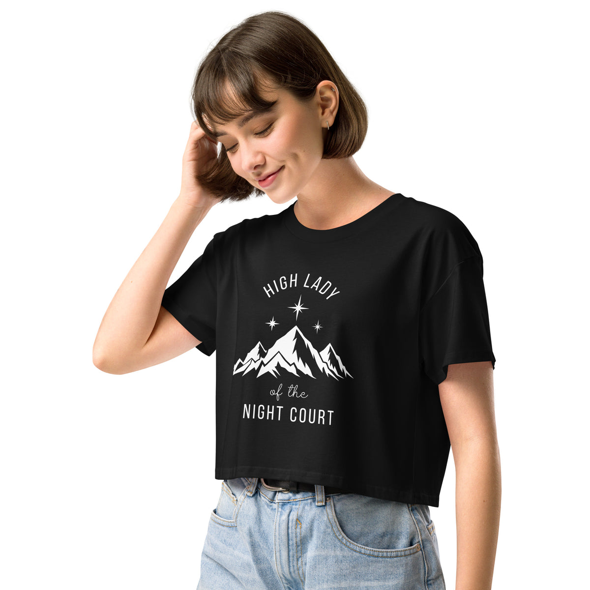 High Lady of the Night Court Crop Top | Dark Academia Fantasy Graphic Tee - Spinsterly Co