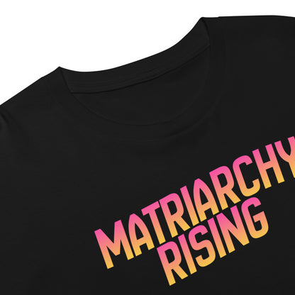 Matriarchy Rising Crop Top | Sunrise Gradient Feminist Cropped Tee - Spinsterly Co