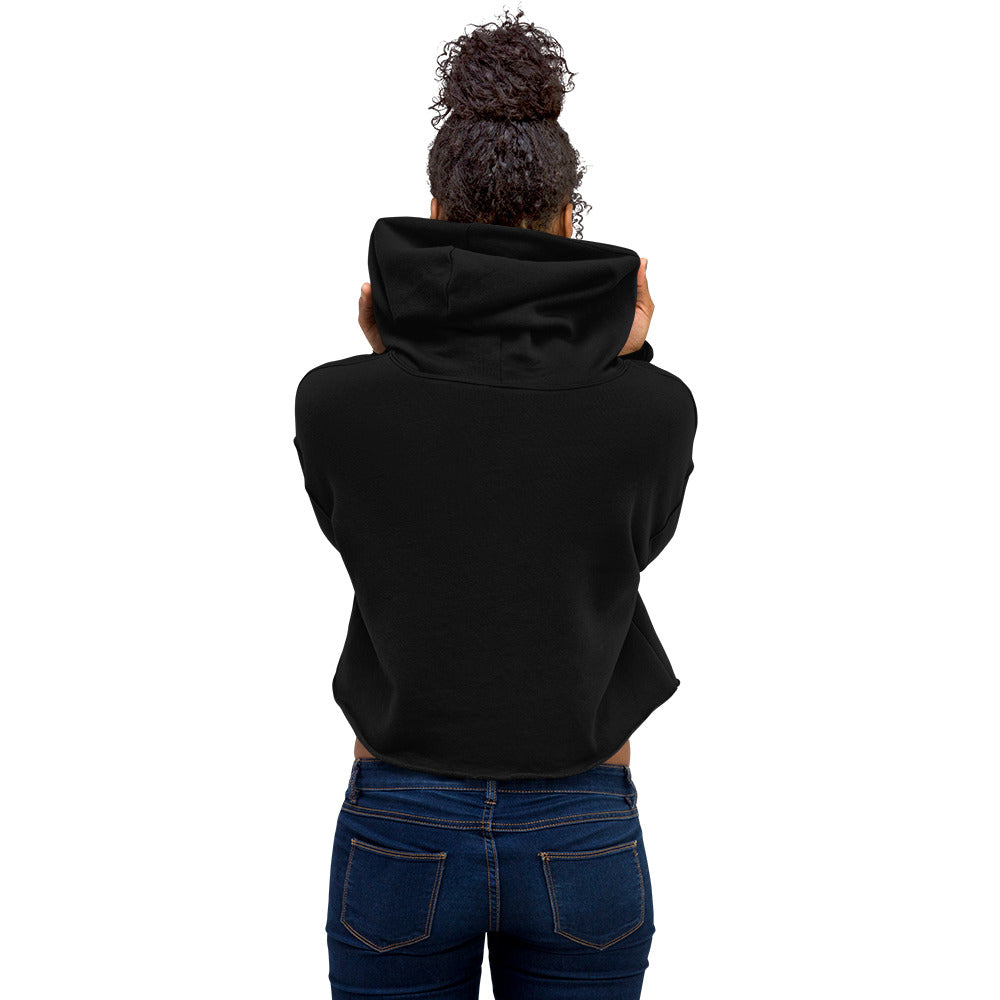 Vive La Femme Crop Hoodie | Gothic Blackletter Embroidered Feminist Cropped Sweatshirt - Spinsterly Co