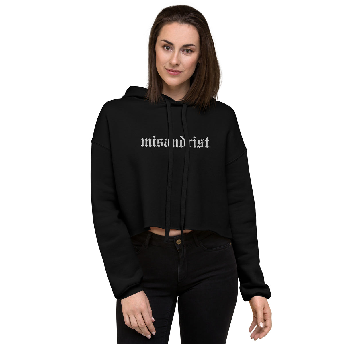 Misandrist Gothic Women's Crop Hoodie | Feminist Statement - Spinsterly Co