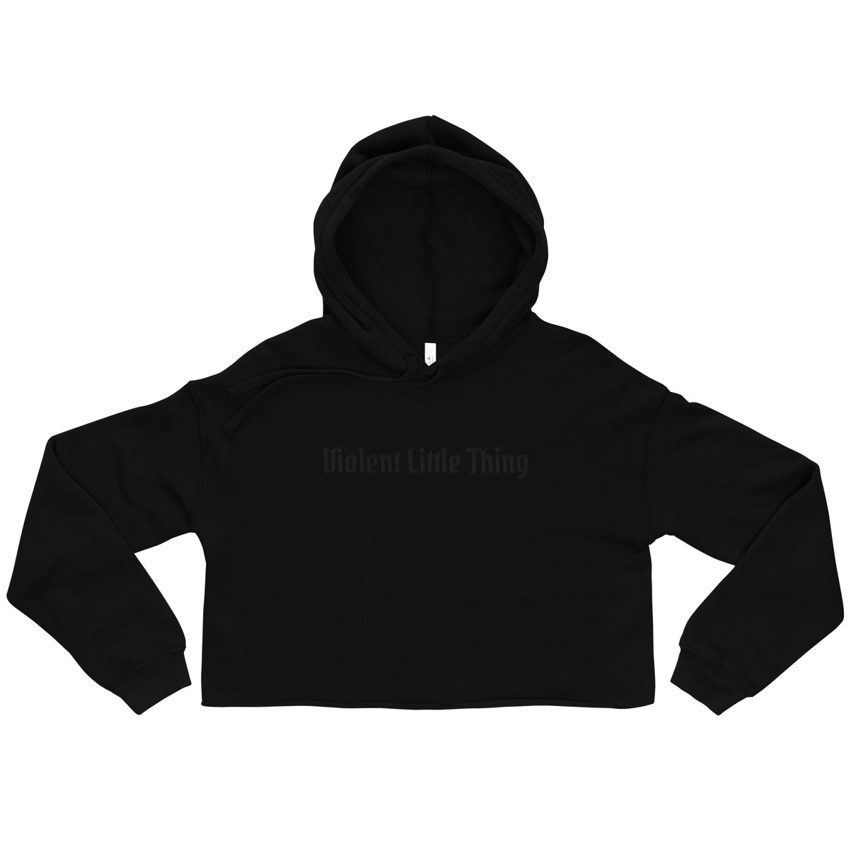Violent Little Thing Crop Hoodie | Tonal Black Book Lover Sweatshirt - Spinsterly Co