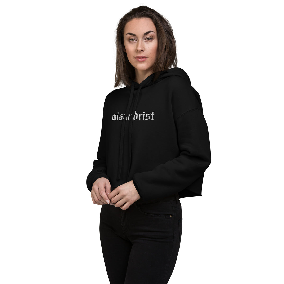 Misandrist Gothic Women's Crop Hoodie | Feminist Statement - Spinsterly Co