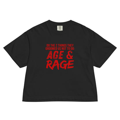 Age & Rage Feminist Women's Boxy Tee | Empowerment Crop Tee - Spinsterly Co