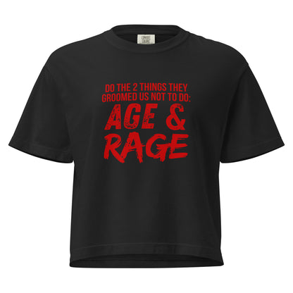 Age & Rage Feminist Women's Boxy Tee | Empowerment Crop Tee - Spinsterly Co