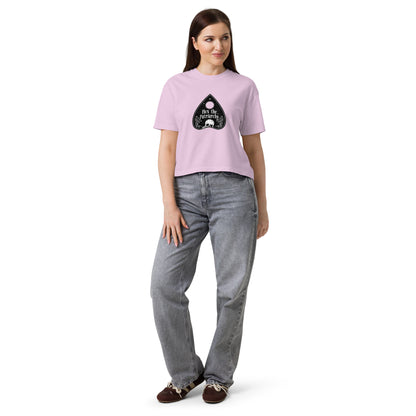 Hex the Patriarchy Boxy Crop Tee | Witchy Feminist Ouija Planchette Graphic T-Shirt - Spinsterly Co
