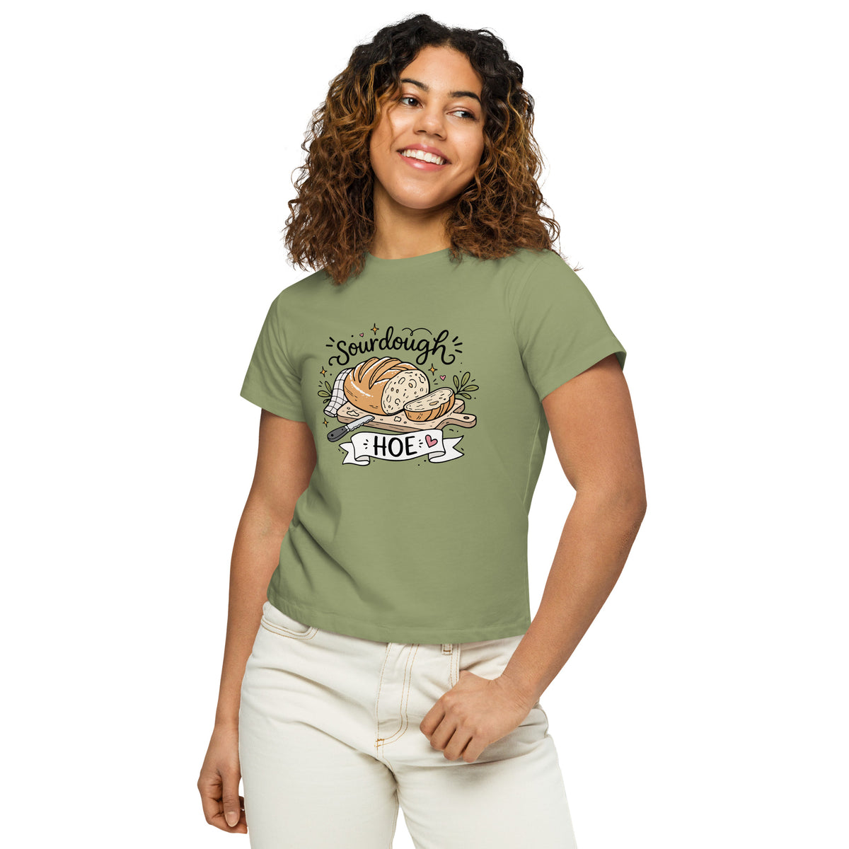 Sourdough Hoe T-Shirt | Funny Baker Gift Women's High-Waisted Graphic Tee - Spinsterly Co