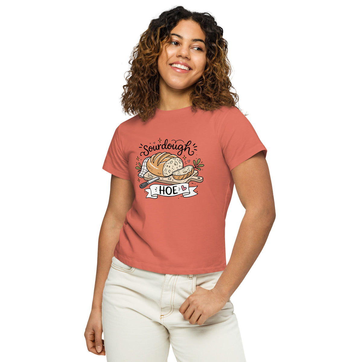 Sourdough Hoe T-Shirt | Funny Baker Gift Women's High-Waisted Graphic Tee - Spinsterly Co