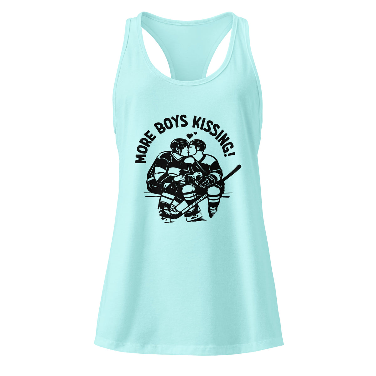 More Boys Kissing Racerback Tank Top | Queer Hockey Romance Reader Gift - Spinsterly Co