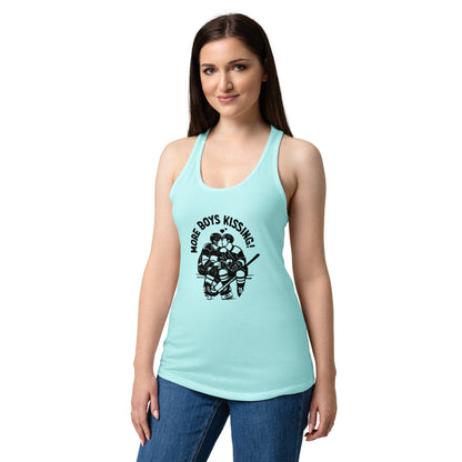 More Boys Kissing Racerback Tank Top | Queer Hockey Romance Reader Gift - Spinsterly Co