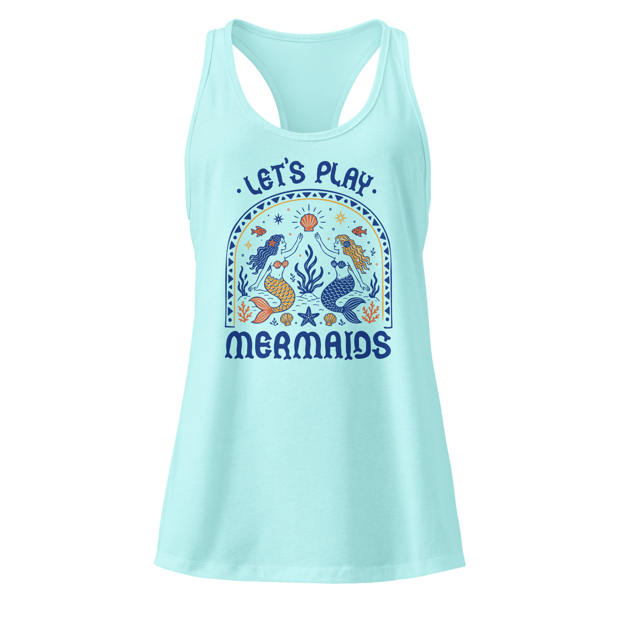 Let’s Play Mermaids Racerback Tank | Ocean Graphic Summer Tank Top - Spinsterly Co