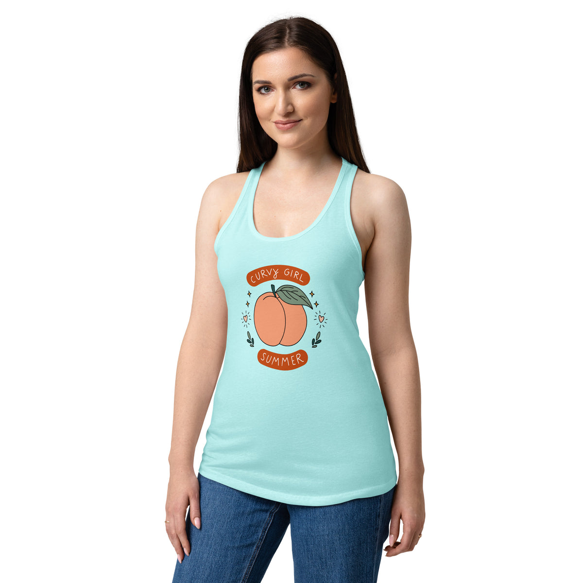 Curvy Girl Summer Racerback Tank — Body-Positive Graphic Tank Top - Spinsterly Co