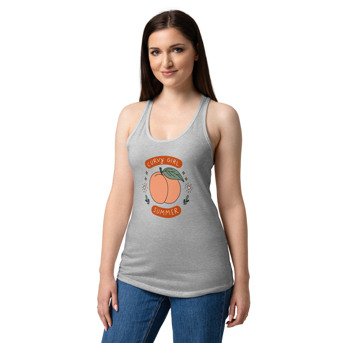 Curvy Girl Summer Racerback Tank — Body-Positive Graphic Tank Top - Spinsterly Co