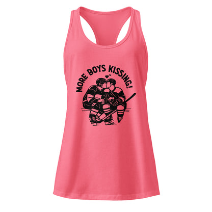 More Boys Kissing Racerback Tank Top | Queer Hockey Romance Reader Gift - Spinsterly Co