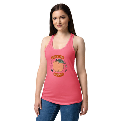 Curvy Girl Summer Racerback Tank — Body-Positive Graphic Tank Top - Spinsterly Co