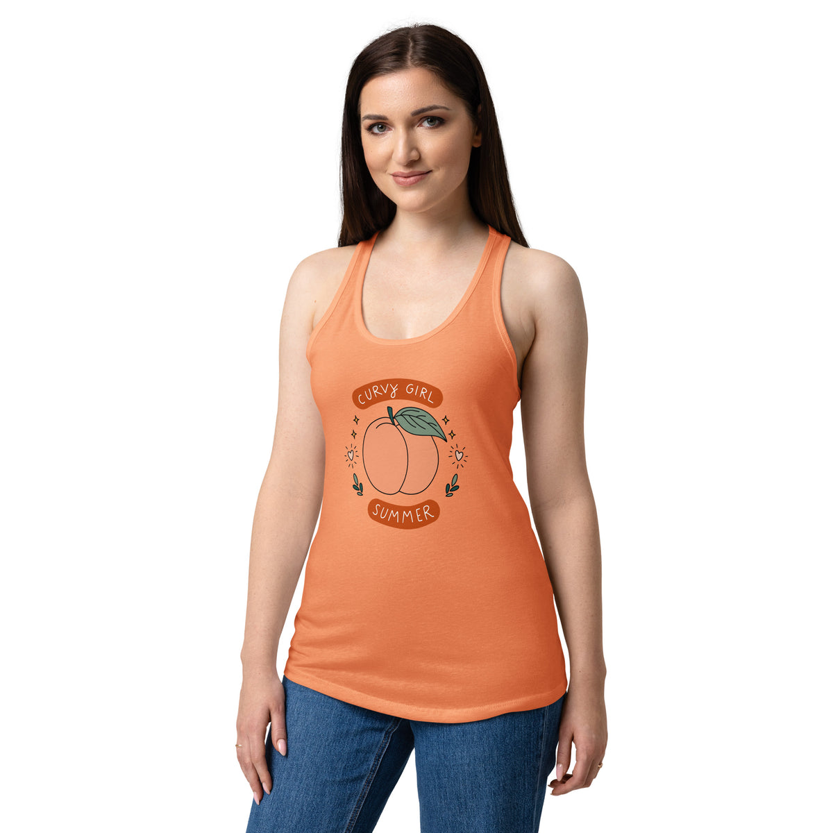 Curvy Girl Summer Racerback Tank — Body-Positive Graphic Tank Top - Spinsterly Co