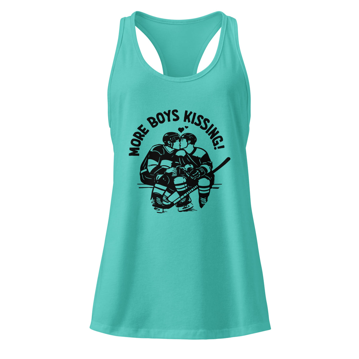 More Boys Kissing Racerback Tank Top | Queer Hockey Romance Reader Gift - Spinsterly Co
