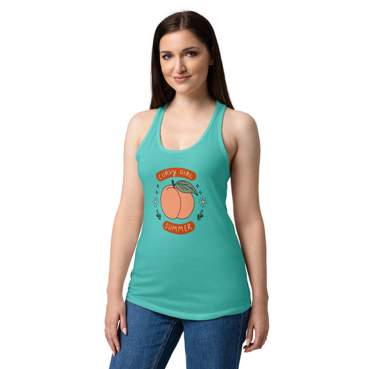 Curvy Girl Summer Racerback Tank — Body-Positive Graphic Tank Top - Spinsterly Co