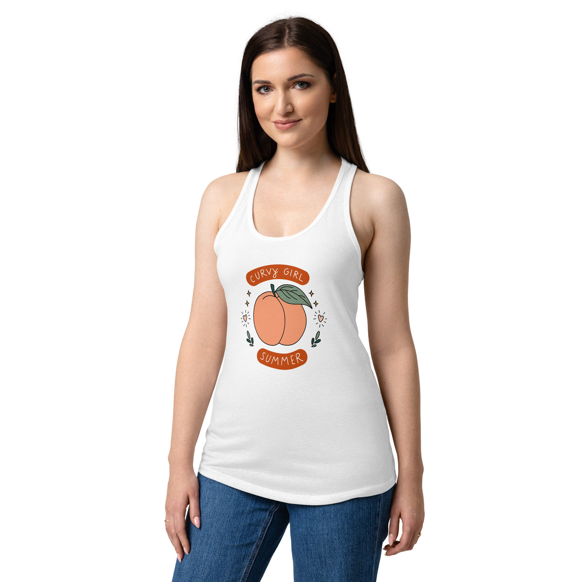 Curvy Girl Summer Racerback Tank — Body-Positive Graphic Tank Top - Spinsterly Co