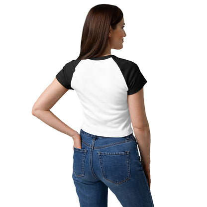 Summerween Queen Raglan Baby Tee | Spooky Pin-Up Micro Rib Crop Top - Spinsterly Co