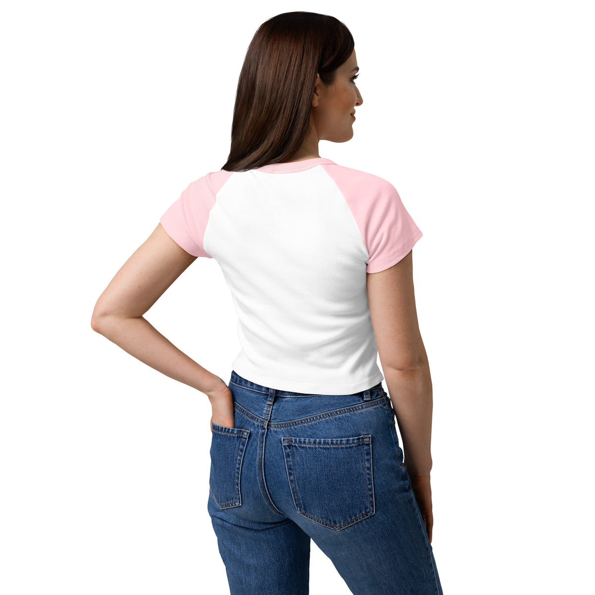 Bad and Beachy Micro Rib Raglan Baby Tee | Retro Coastal Crop Top - Spinsterly Co