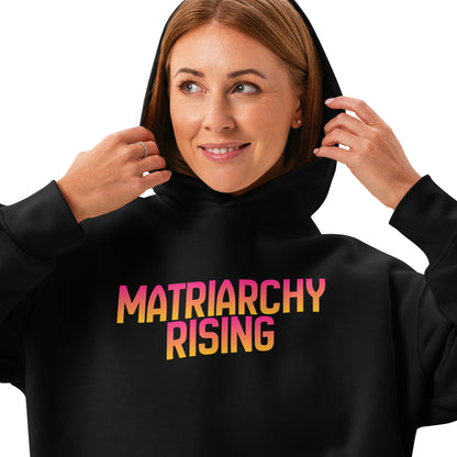 Matriarchy Rising Hoodie | Sunrise Gradient Feminist Sweatshirt - Spinsterly Co