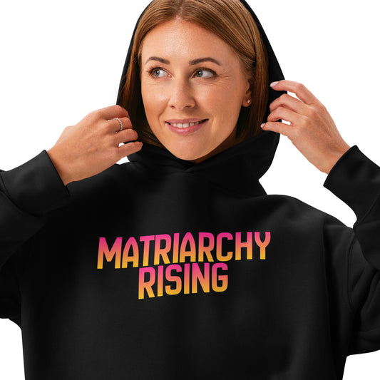 Matriarchy Rising Hoodie | Sunrise Gradient Feminist Sweatshirt - Spinsterly Co