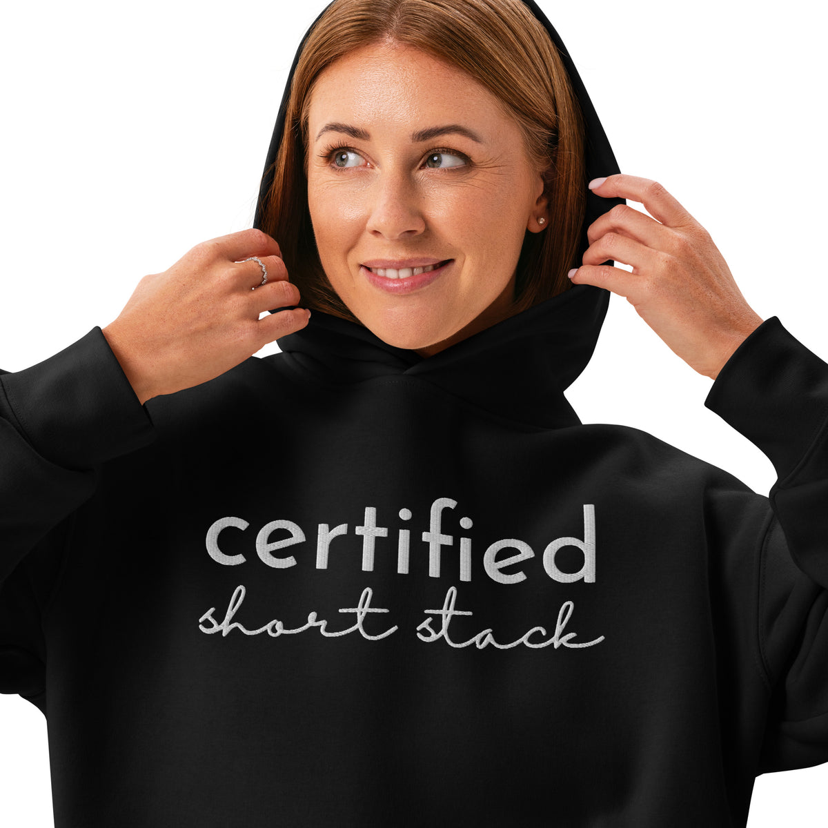 Certified Short Stack Pullover Hoodie | Funny Graphic Hoodie for Women - Spinsterly Co