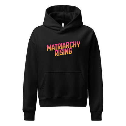 Matriarchy Rising Hoodie | Sunrise Gradient Feminist Sweatshirt - Spinsterly Co