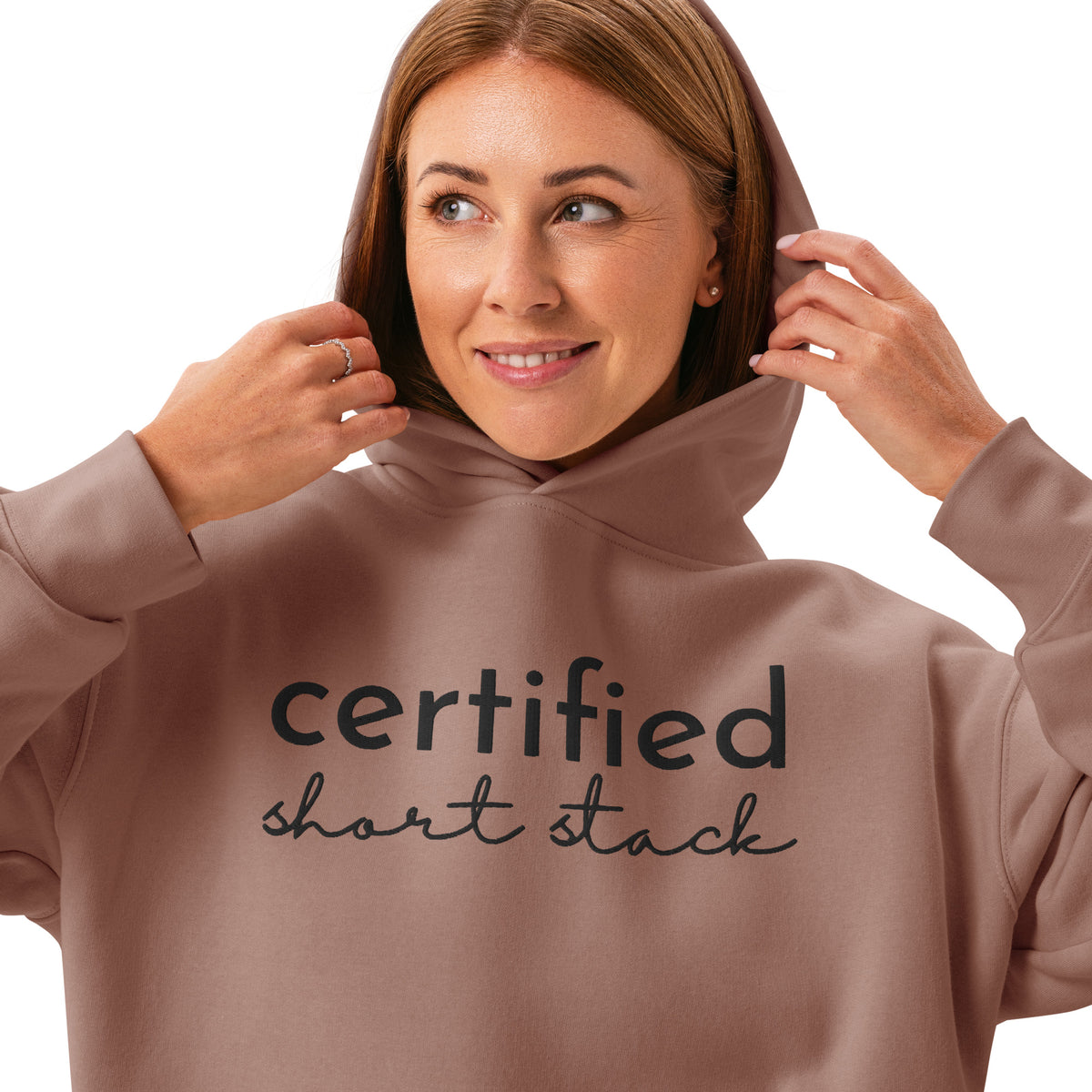 Certified Short Stack Pullover Hoodie | Funny Graphic Hoodie for Women - Spinsterly Co