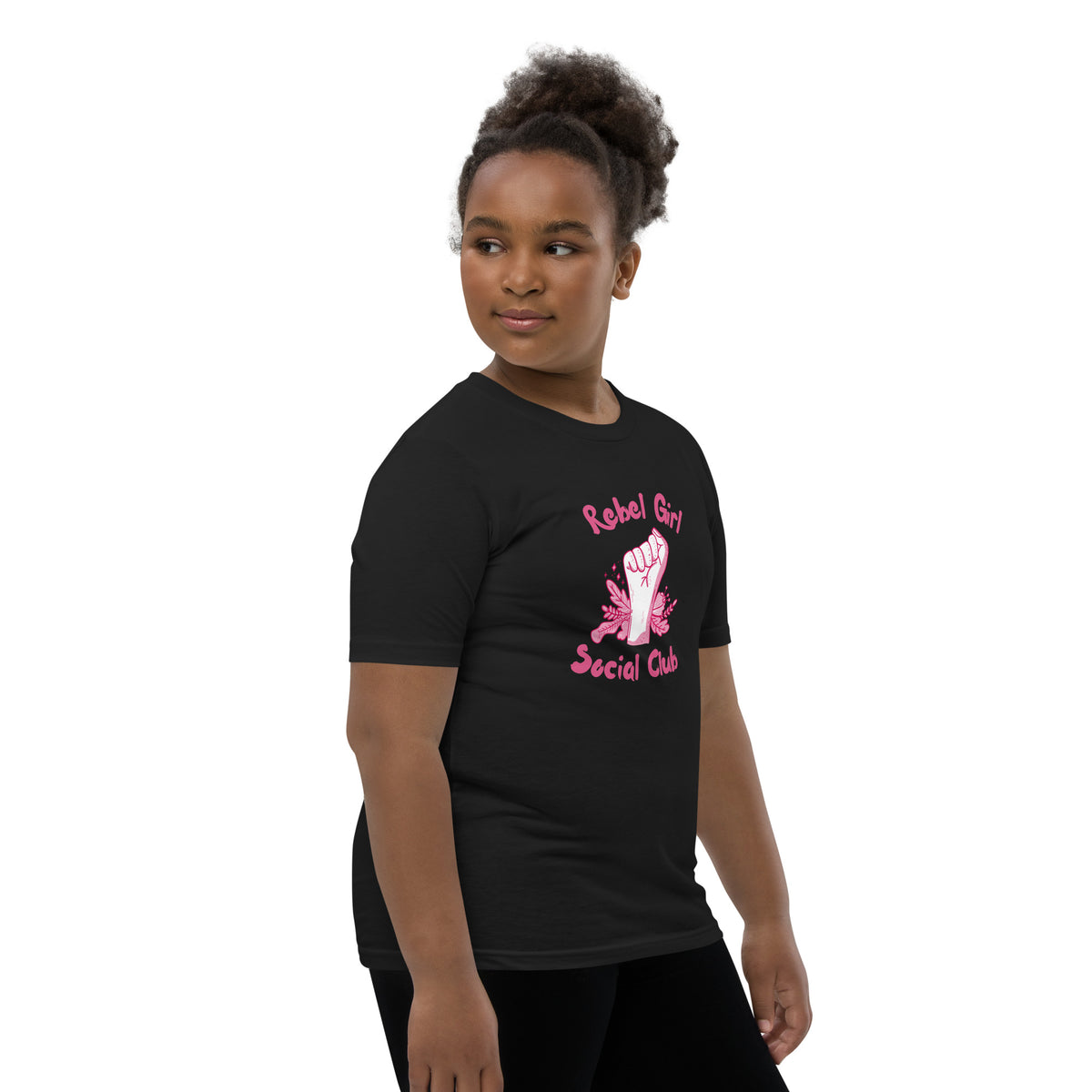 Rebel Girl Social Club Youth T-Shirt | Girls Empowerment Graphic Tee - Spinsterly Co