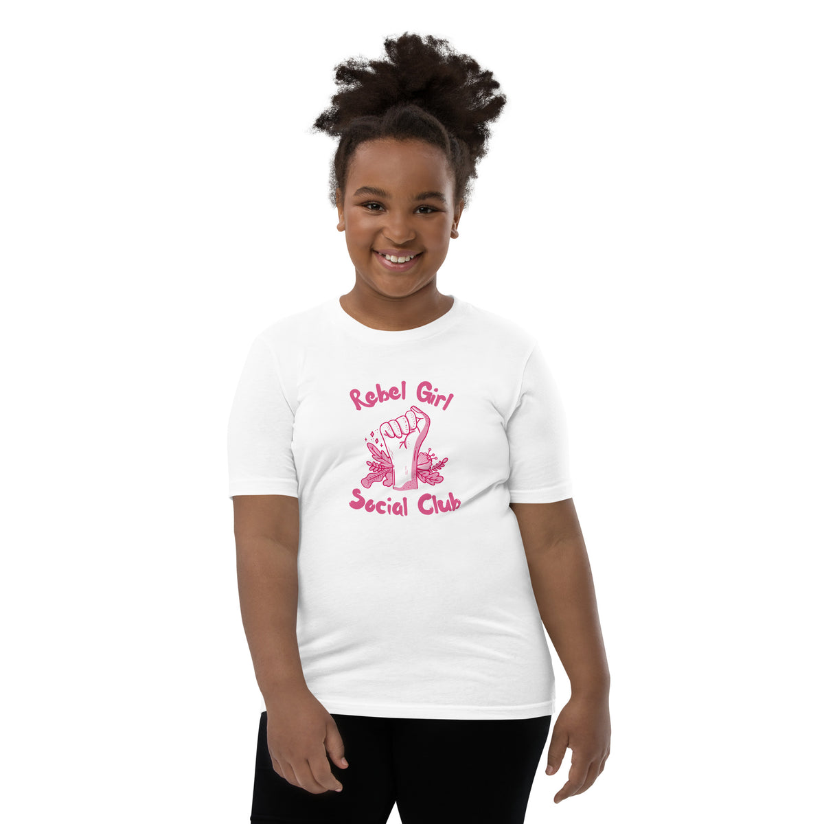 Rebel Girl Social Club Youth T-Shirt | Girls Empowerment Graphic Tee - Spinsterly Co