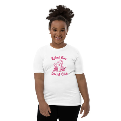 Rebel Girl Social Club Youth T-Shirt | Girls Empowerment Graphic Tee - Spinsterly Co